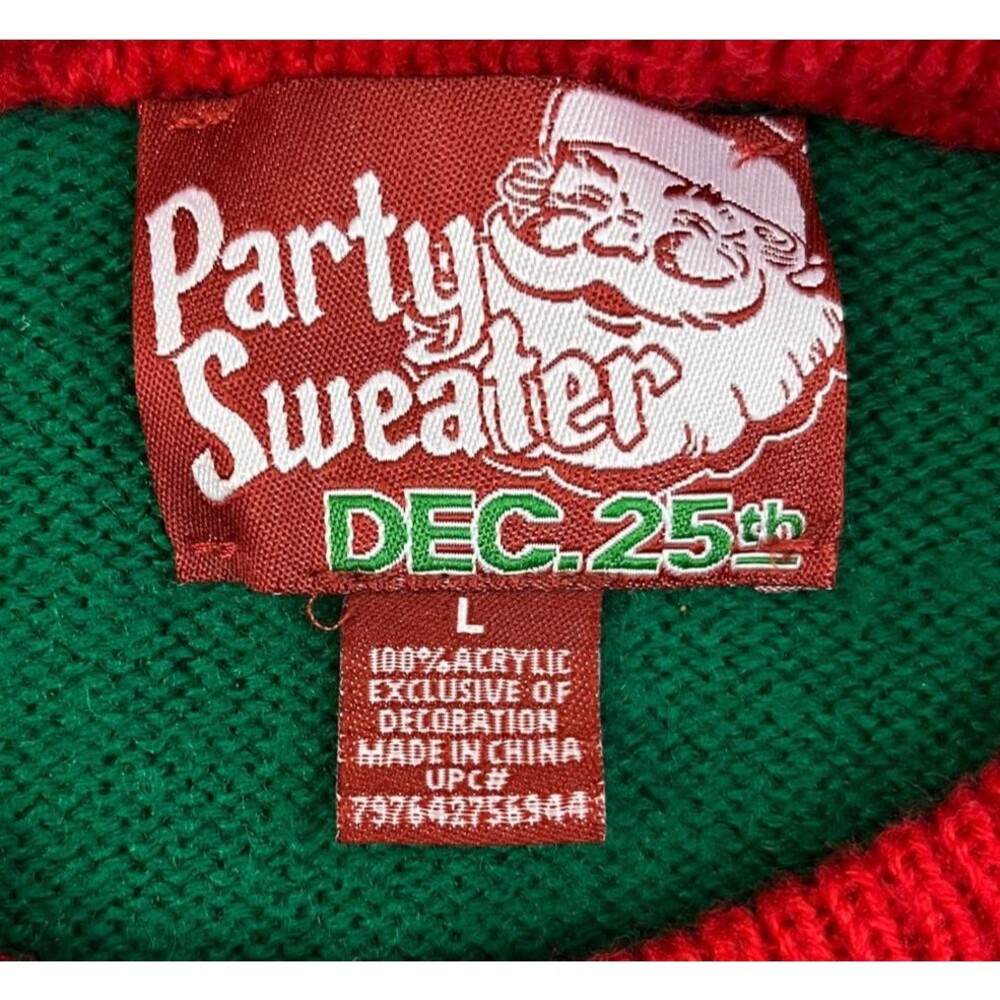 Ugly Christmas Party Sweater Meowy Catmas Size Large Kittens Cats Holiday - Picture 4 of 6